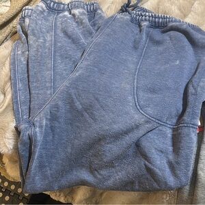 Free People Movement Freflow Blue Cotton Blend Jogger Baggy Sweatpants